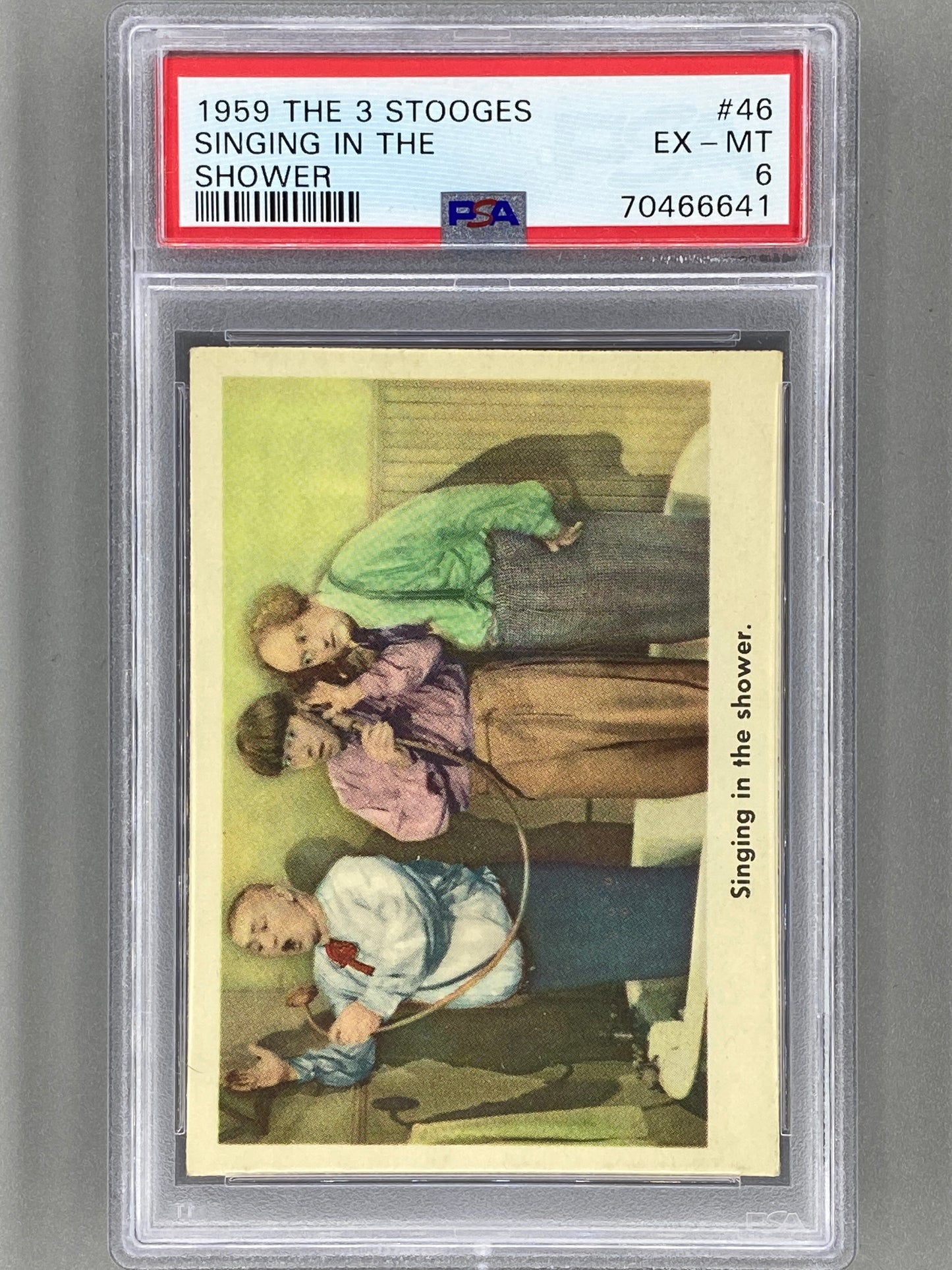 1959 Fleer The 3 Stooges #46 Singing In the Shower - PSA 6 (Pop Culture)