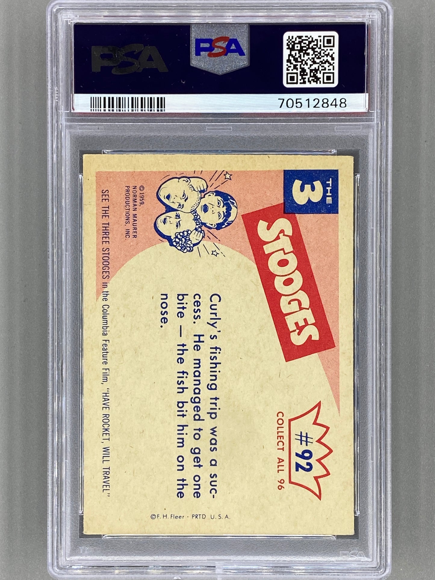 1959 Fleer The 3 Stooges #92 He's Got a Good Head on Him - PSA 3 (Pop Culture)