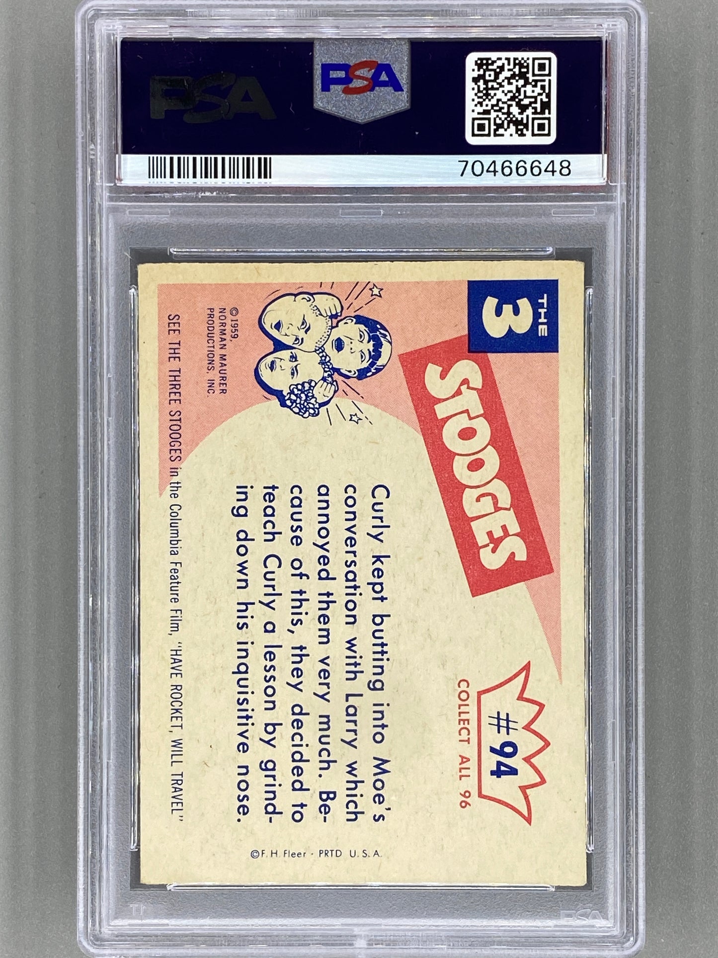 1959 Fleer The 3 Stooges #94 I Tell You Your Nose Is Too Long! - PSA 3 (Pop Culture)