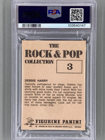 1980 Panini #3 Debbie Harry The Rock & Pop Collection PSA 8 Pop 4 (Music) (Copy)