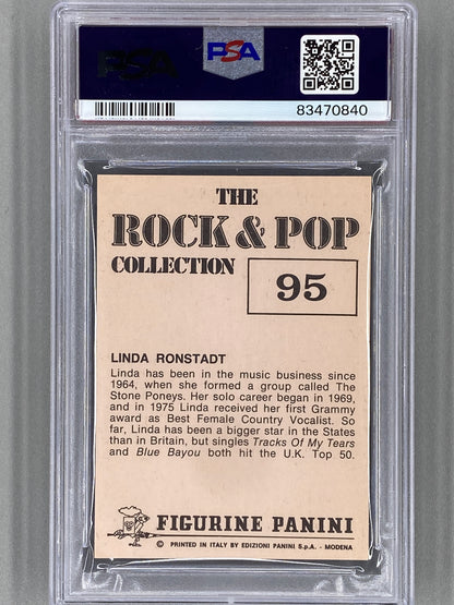 1980 Panini #95 Linda Ronstadt The Rock & Pop Collection PSA 8 Pop 6 (Music) (Copy)