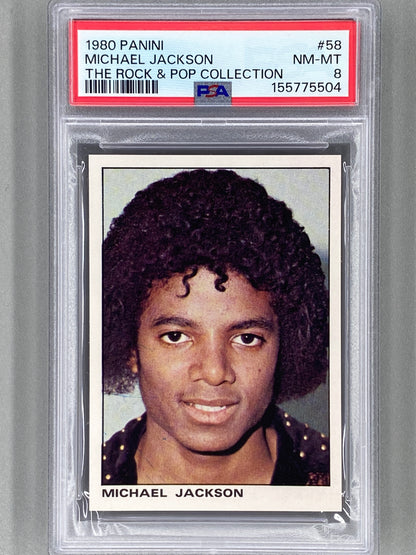 1980 Panini #58 Michael Jackson The Rock & Pop Collection PSA 8 Pop 11 (Music)