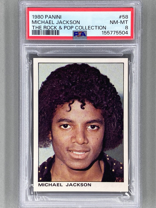 1980 Panini #58 Michael Jackson The Rock & Pop Collection PSA 8 Pop 11 (Music)