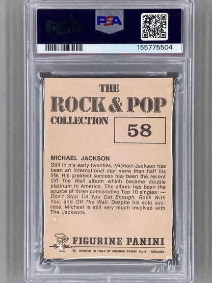 1980 Panini #58 Michael Jackson The Rock & Pop Collection PSA 8 Pop 11 (Music)