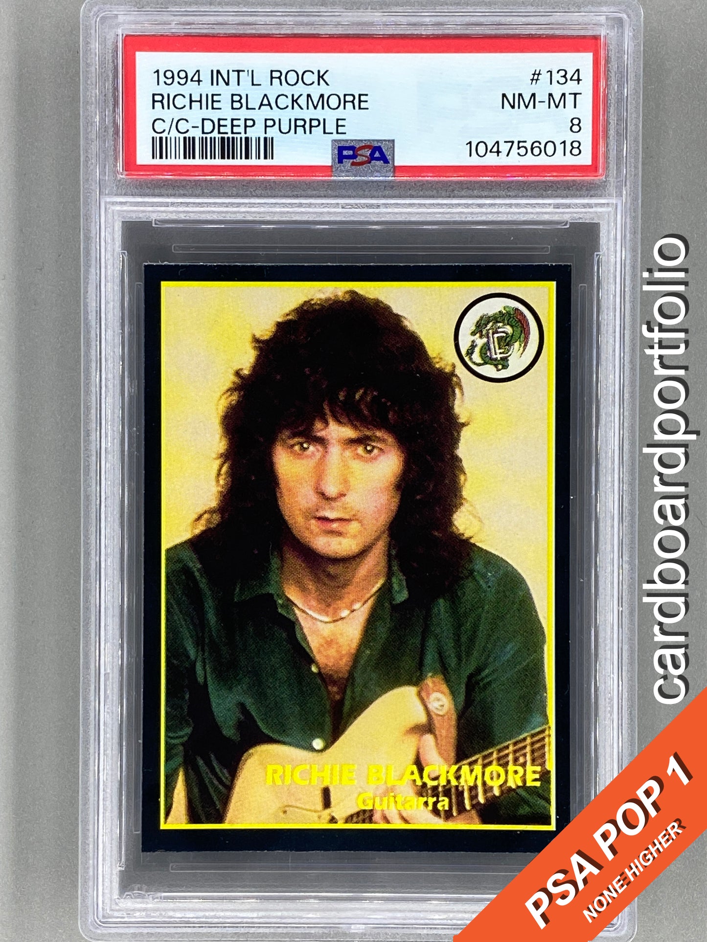 1994 Ultra Figus #134 Richie Blackmore Intl Rock Cards Deep Purple PSA 8 Pop 1 (Music)