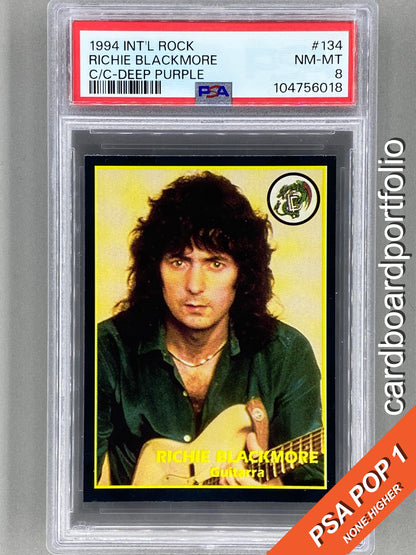 1994 Ultra Figus #134 Richie Blackmore Intl Rock Cards Deep Purple PSA 8 Pop 1 (Music)