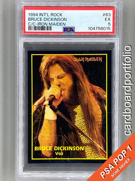 1994 Ultra Figus #63 Bruce Dickinson Intl Rock Cards Iron Maiden PSA 5 Pop 1 (Music)