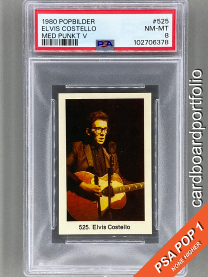 1980 Popbilder #525 Elvis Costello Med Punkt V PSA 8 Pop 1 (Music)