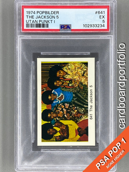 1974 Popbilder #641 The Jackson 5 Utan Punkt I PSA 5 Pop 1 (Music)