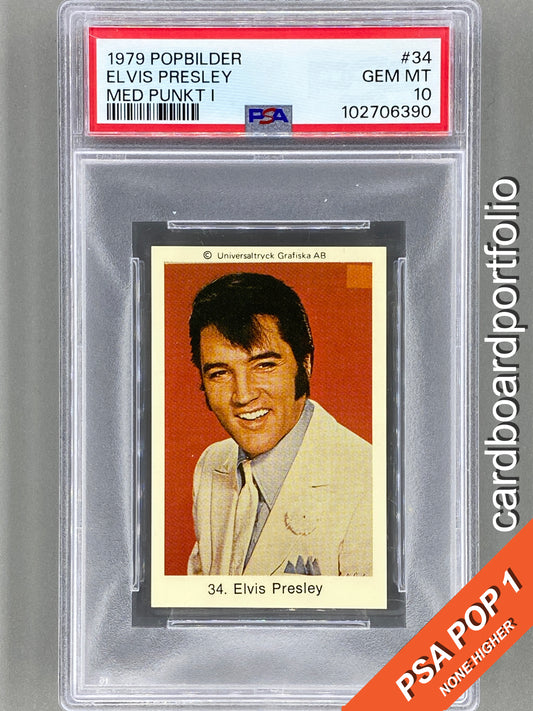 1979 Popbilder #34 Elvis Presley Med Punkt I PSA 10 Pop 1 (Music)