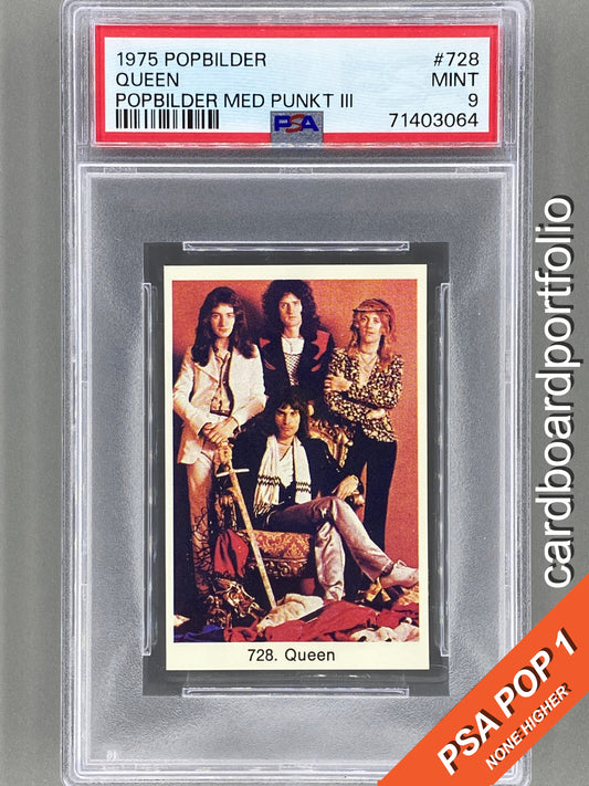 1975 Popbilder #728 Queen Med Punkt III PSA 9 Pop 1 (Music)