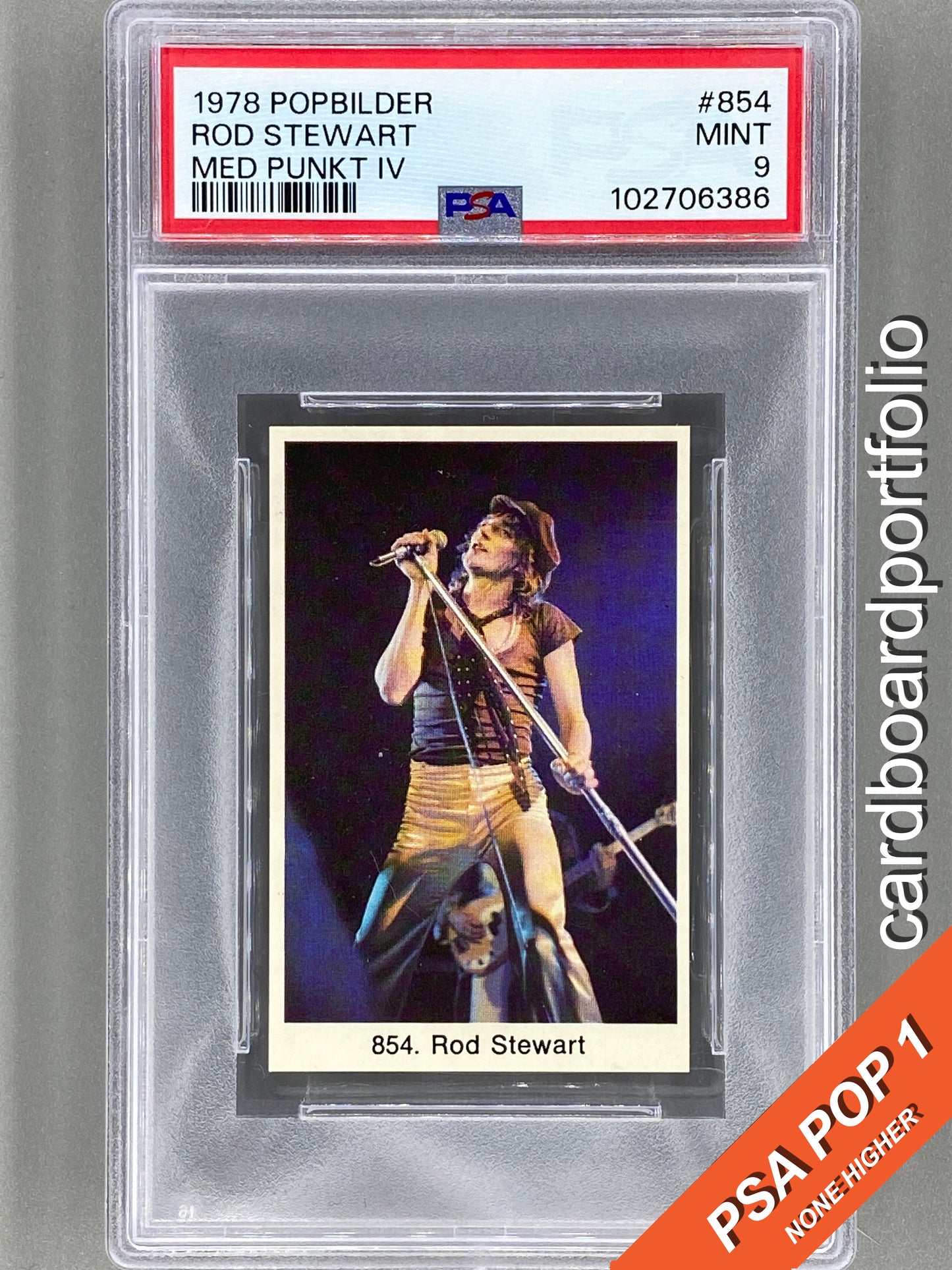 1978 Popbilder #854 Rod Stewart Med Punkt IV PSA 9 Pop 1 (Music)