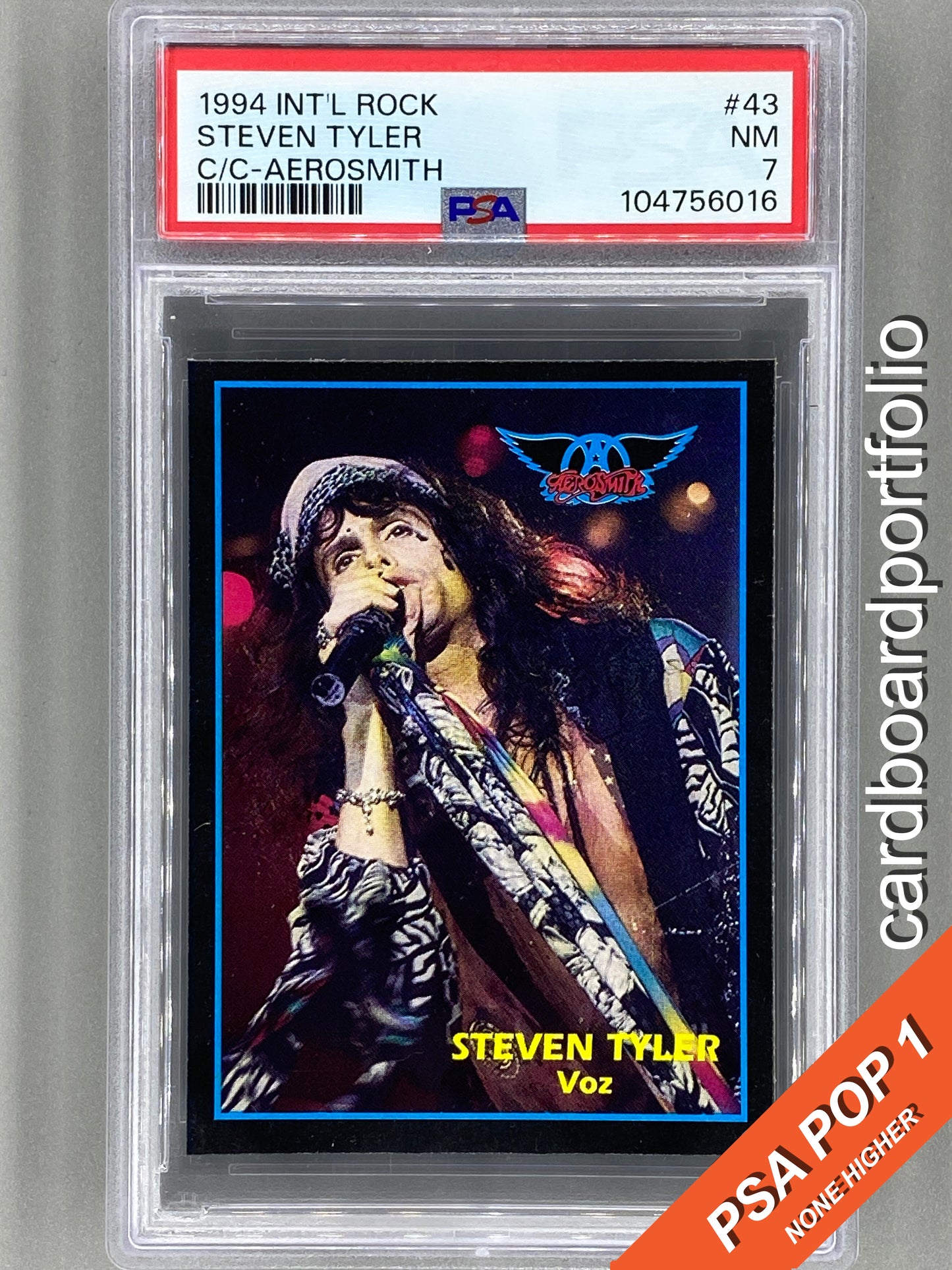 1994 Ultra Figus #43 Steven Tyler Intl Rock Cards Aerosmith PSA 7 Pop 1 (Music)