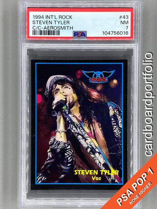 1994 Ultra Figus #43 Steven Tyler Intl Rock Cards Aerosmith PSA 7 Pop 1 (Music)