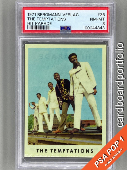 1971 Bergmann-Verlag #36 The Temptations Hit Parade Sticker PSA 8 Pop 1 (Music)