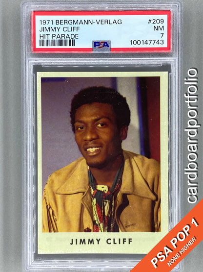 1971 Bergmann-Verlag #209 Jimmy Cliff Hit Parade Sticker PSA 7 Pop 1 (Music)