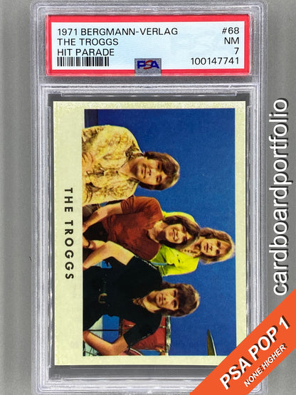 1971 Bergmann-Verlag #68 The Troggs Hit Parade Sticker PSA 7 Pop 1 (Music)