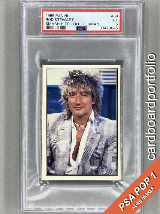 1985 Panini #69 Rod Stewart (German) Smash Hits Collection PSA 5 - Pop 1 (Music)