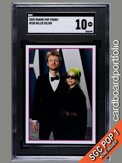 2025 Panini Pop Stars #105 Billie Eilish (UK) SGC 10 Pop 1 (Music)