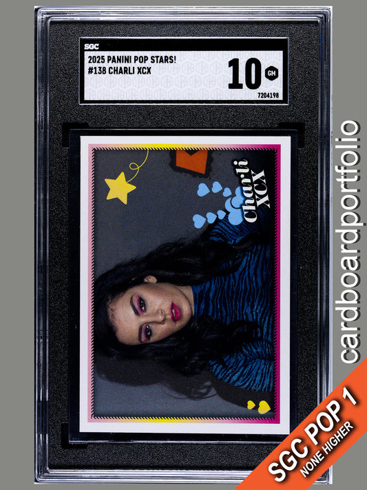 2025 Panini Pop Stars #138 Charli XCX (UK) SGC 10 Pop 1 (Music)