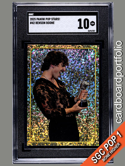 2025 Panini Pop Stars #42 Benson Boone (UK) SGC 10 Pop 1 (Music)