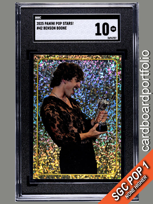 2025 Panini Pop Stars #42 Benson Boone (UK) SGC 10 Pop 1 (Music)