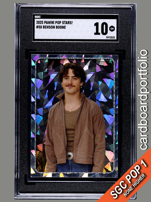 2025 Panini Pop Stars #58 Benson Boone (UK) SGC 10 Pop 1 (Music)