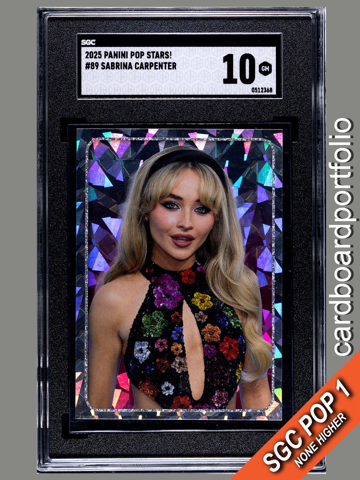 2025 Panini Pop Stars #89 Sabrina Carpenter (UK) SGC 10 Pop 1 (Music)