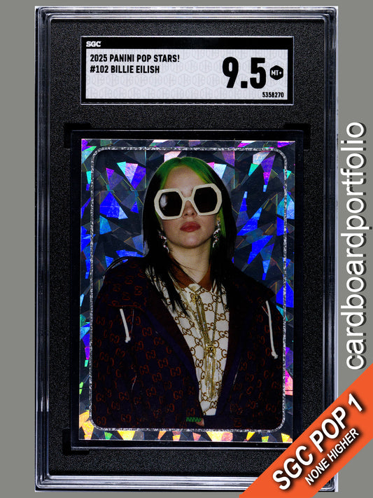2025 Panini Pop Stars #102 Billie Eilish (UK) SGC 9.5 Pop 1 (Music)