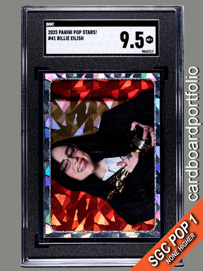 2025 Panini Pop Stars #41 Billie Eilish (UK) SGC 9.5 Pop 1 (Music)