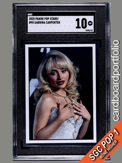 2025 Panini Pop Stars #90 Sabrina Carpenter (UK) SGC 10 Pop 1 (Music)