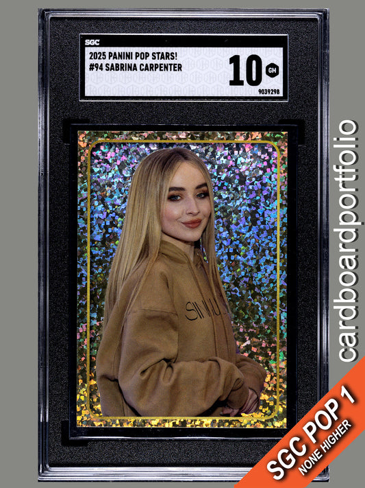 2025 Panini Pop Stars #94 Sabrina Carpenter (UK) SGC 10 Pop 1 (Music)