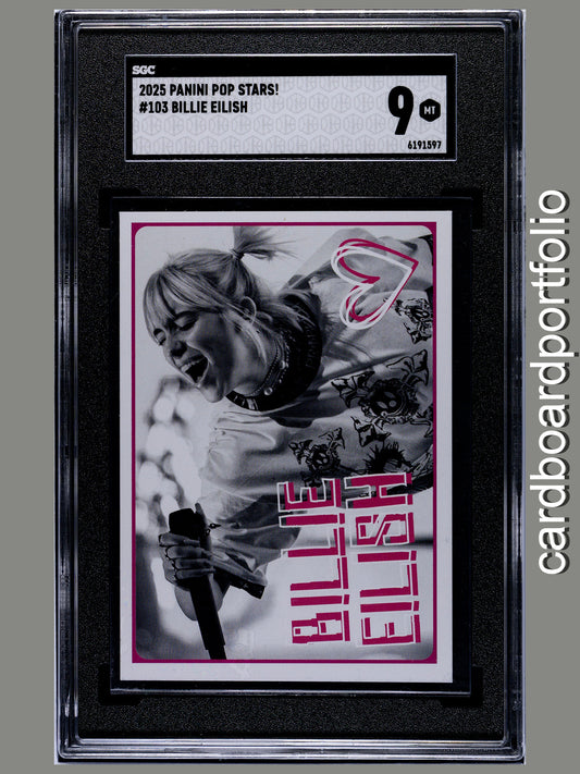 2025 Panini Pop Stars #103 Billie Eilish (UK) SGC 9 Pop 1 (Music)