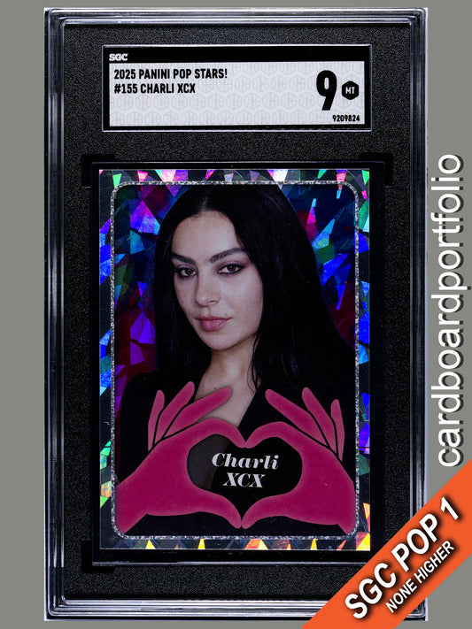 2025 Panini Pop Stars #155 Charli XCX (UK) SGC 9 Pop 1 (Music)