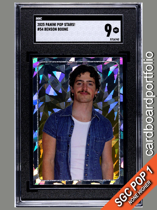 2025 Panini Pop Stars #54 Benson Boone (UK) SGC 9 Pop 1 (Music)