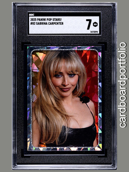 2025 Panini Pop Stars #82 Sabrina Carpenter (UK) SGC 7 Pop 2 (Music)
