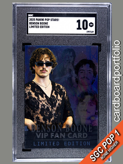 2025 Panini Pop Stars Benson Boone Limited Edition VIP (UK) SGC 10 Pop 1 (Music)