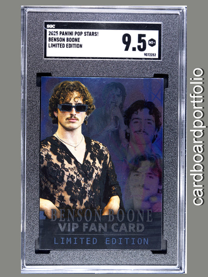 2025 Panini Pop Stars Benson Boone Limited Edition VIP (UK) SGC 9.5 Pop 1 (Music)