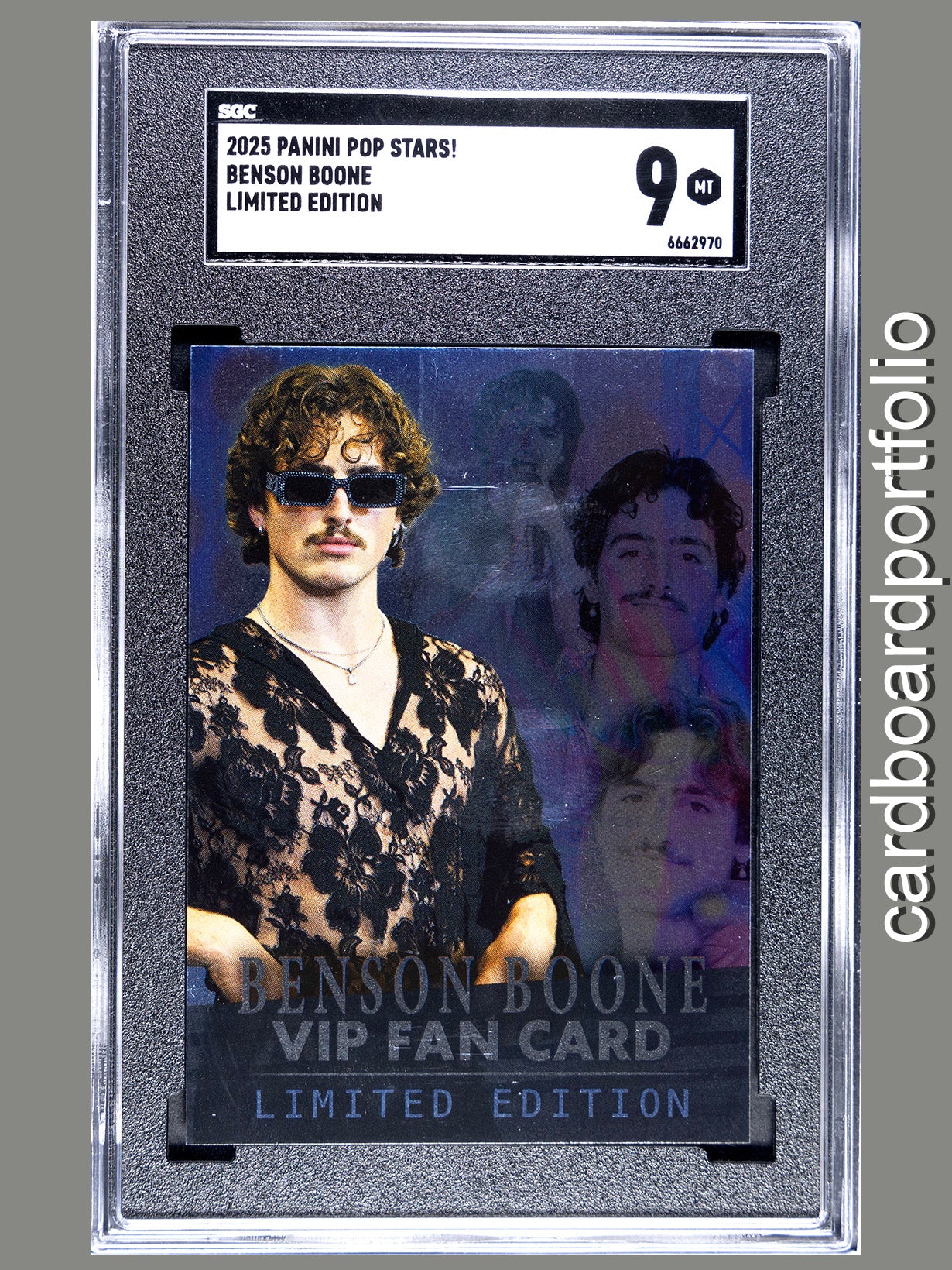 2025 Panini Pop Stars Benson Boone Limited Edition VIP (UK) SGC 9 Pop 1 (Music)