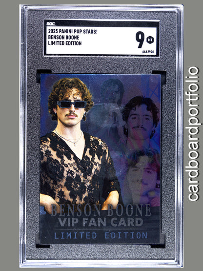 2025 Panini Pop Stars Benson Boone Limited Edition VIP (UK) SGC 9 Pop 1 (Music)