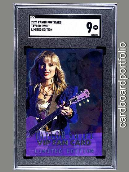 2025 Panini Pop Stars Taylor Swift Limited Edition VIP (UK) SGC 9 Pop 1 (Music)