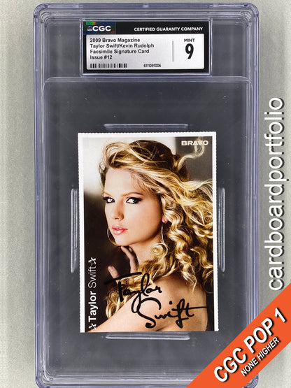 2009 Bravo Nr 12 Taylor Swift / Kevin Rudolph Autogrammkarten (Germany) CGC 9 Pop 1 (Music)