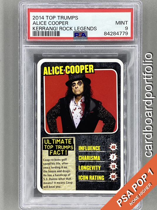 2014 Top Trumps Alice Cooper Kerrang Rock Legends PSA 9 Pop 1 (Music)