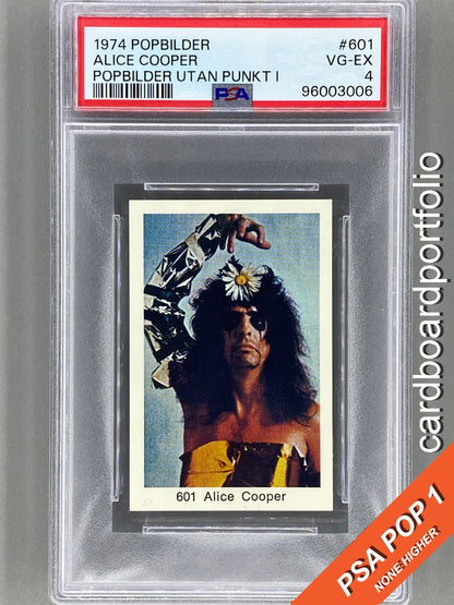 1974 Popbilder #601 Alice Cooper Utan Punkt I PSA 4 Pop 1 (Music)