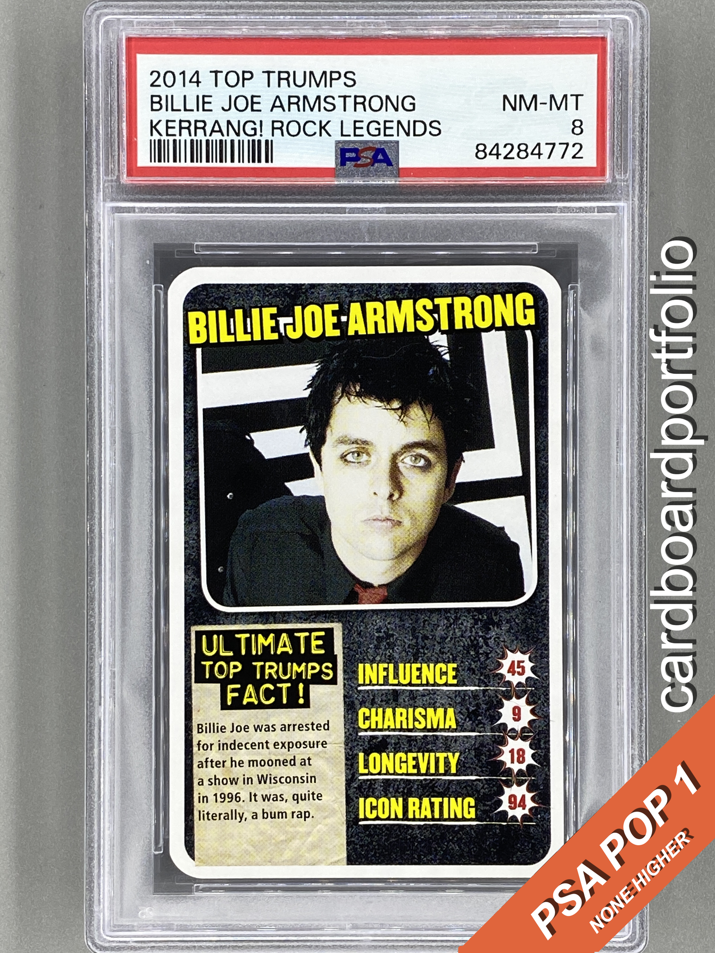 2014 Top Trumps Billie Joe Armstrong Kerrang Rock Legends PSA 8 Pop 1 (Music)