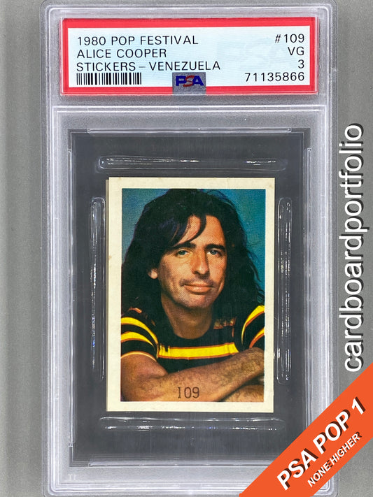 1980 Pop Festival #109 Alice Cooper Stickers-Venezuela PSA 3 Pop 1 (Music)