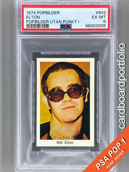 1974 Popbilder #642 Elton John Utan Punkt I PSA 6 Pop 1 (Music)