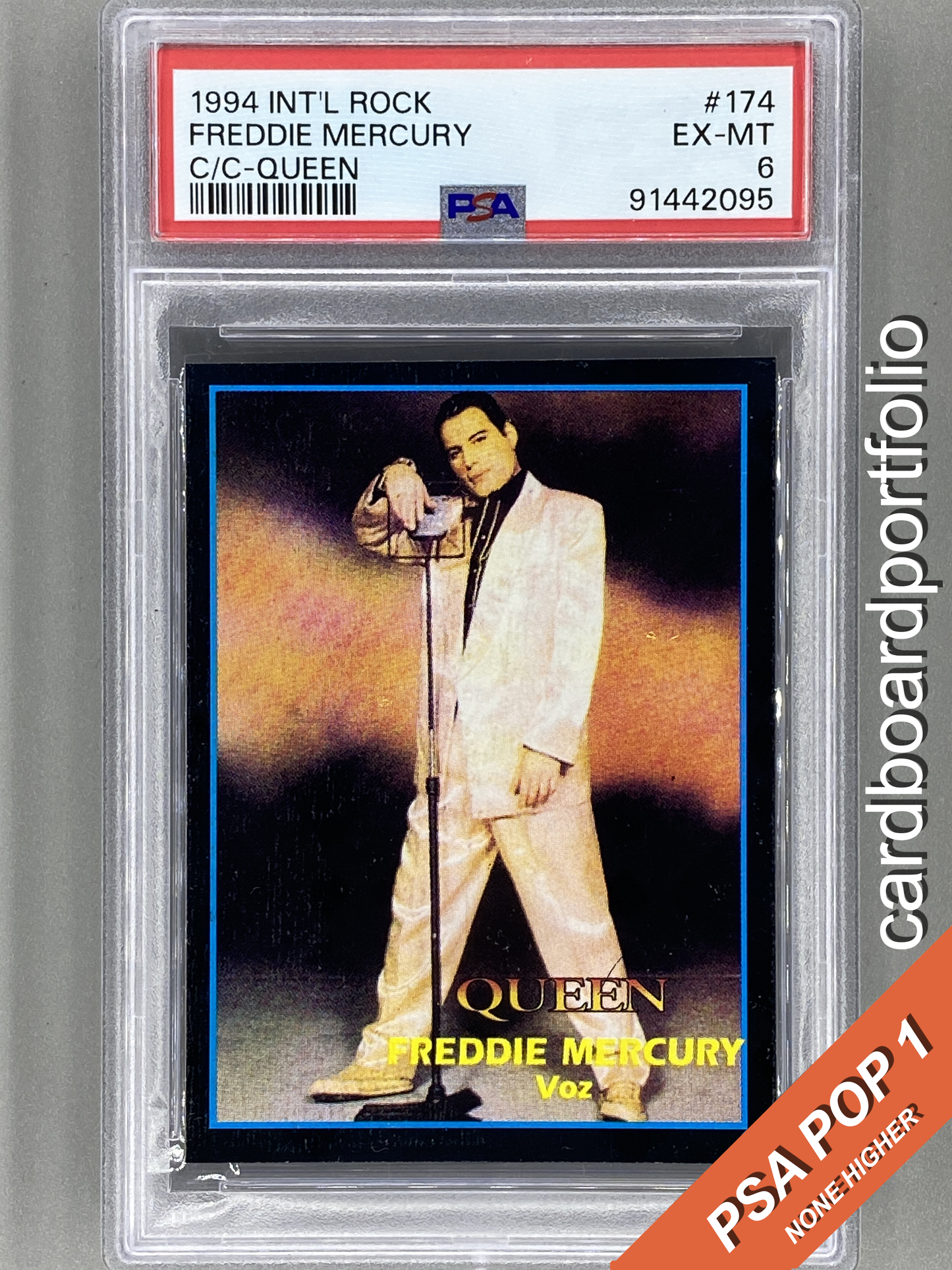 1994 Ultra Figus #174 Freddie Mercury Intl Rock Cards Collection Queen PSA 6 Pop 1 (Music)