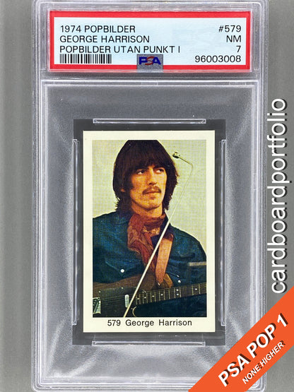 1974 Popbilder #579 George Harrison Utan Punkt I PSA 7 Pop 1 (Music)
