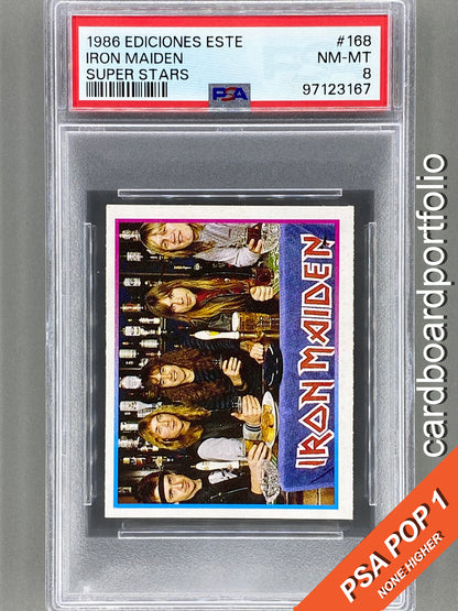 1986 Ediciones Este #168 Iron Maiden Super Stars PSA 8 Pop 1 (Music)